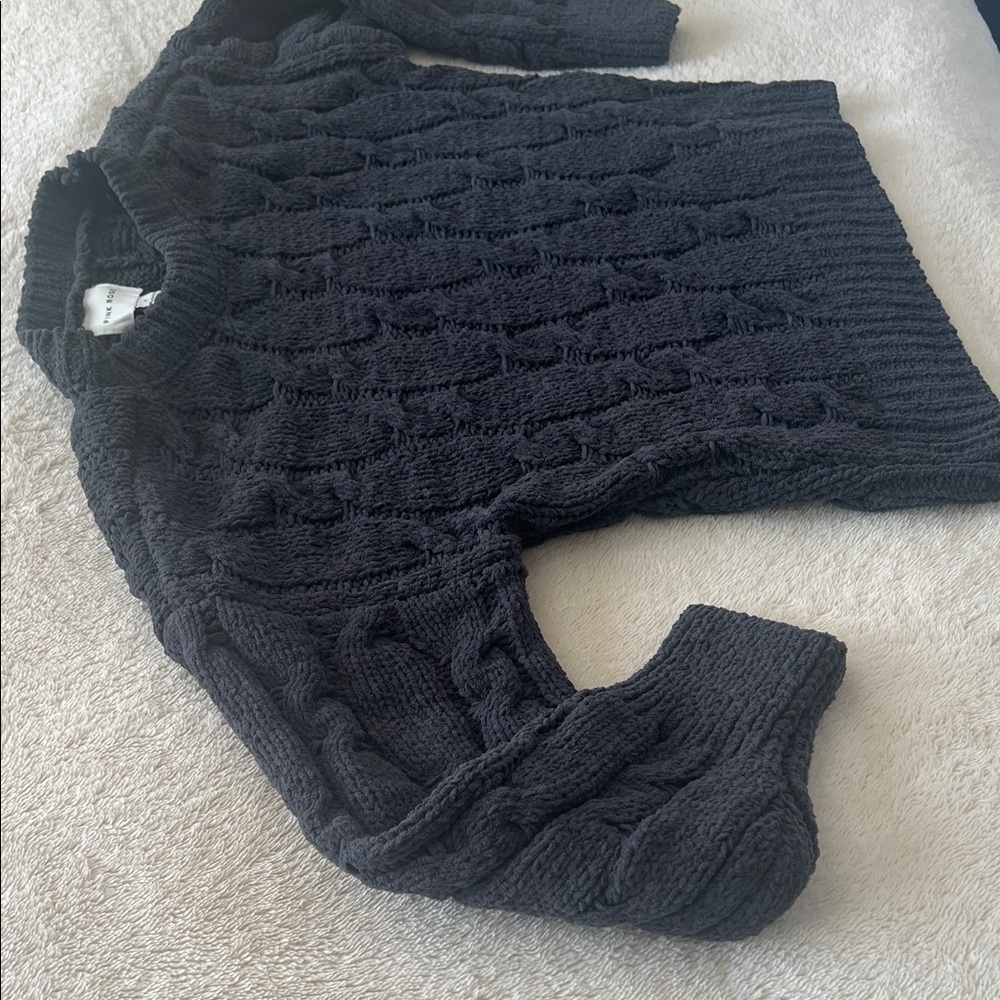 Pink Rose Charcoal Cable Knit Sweater